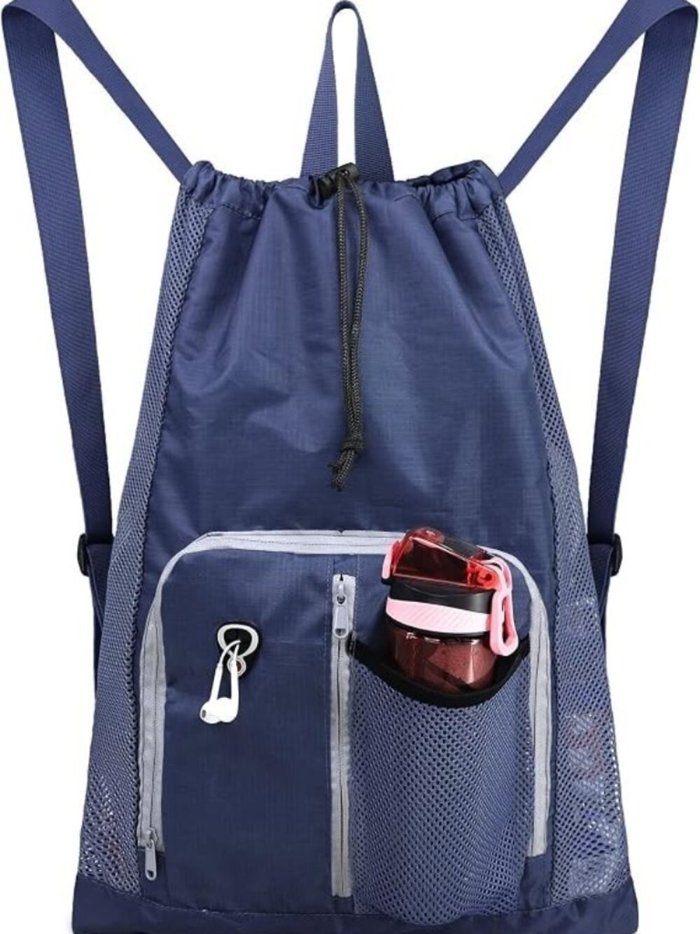 NEW - BeeGreen Drawstring Mesh Backpack/Cinch Bag in Navy